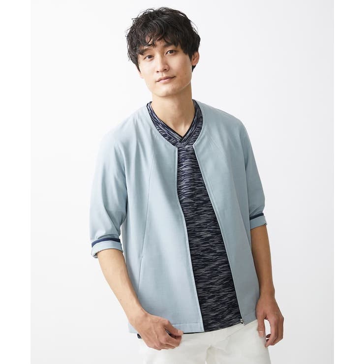 【残りわずか】７分袖ノーカラーブルゾン | MK MICHEL KLEIN homme | 詳細画像6 