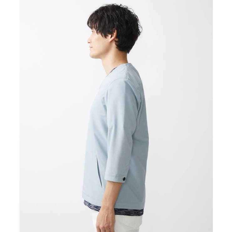 【残りわずか】７分袖ノーカラーブルゾン | MK MICHEL KLEIN homme | 詳細画像8 