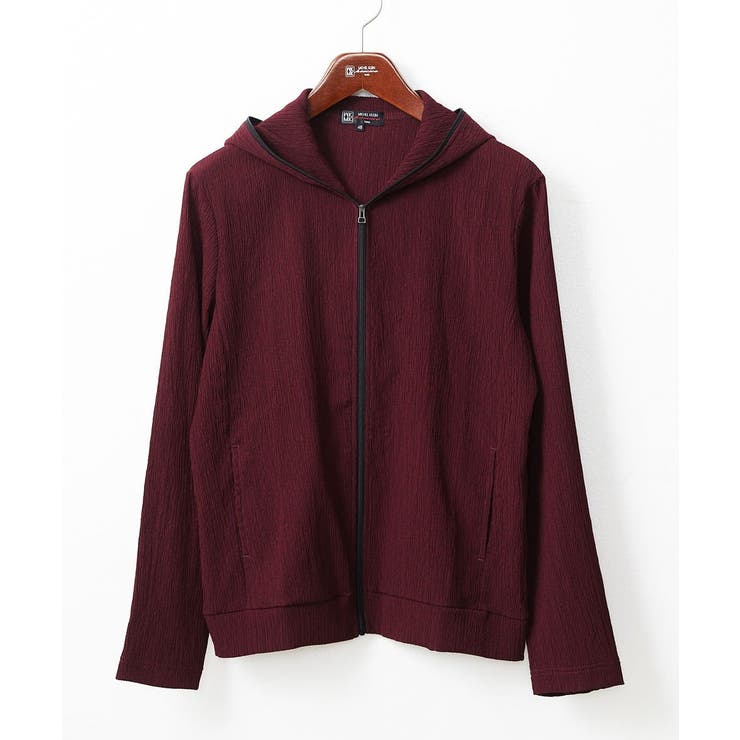 パープル | 【洗える】フードパーカー/ラダーストライプ | MK MICHEL KLEIN homme