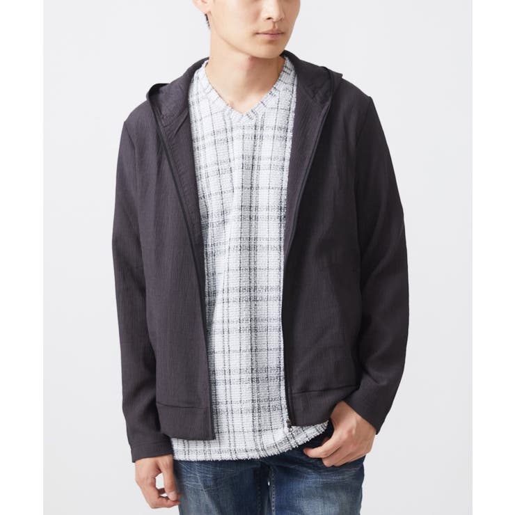 ダークグレー | 【洗える】フードパーカー/ラダーストライプ | MK MICHEL KLEIN homme