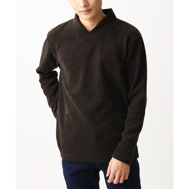 ブラウン | ショールカラーカットソー / モールケーブル | MK MICHEL KLEIN homme