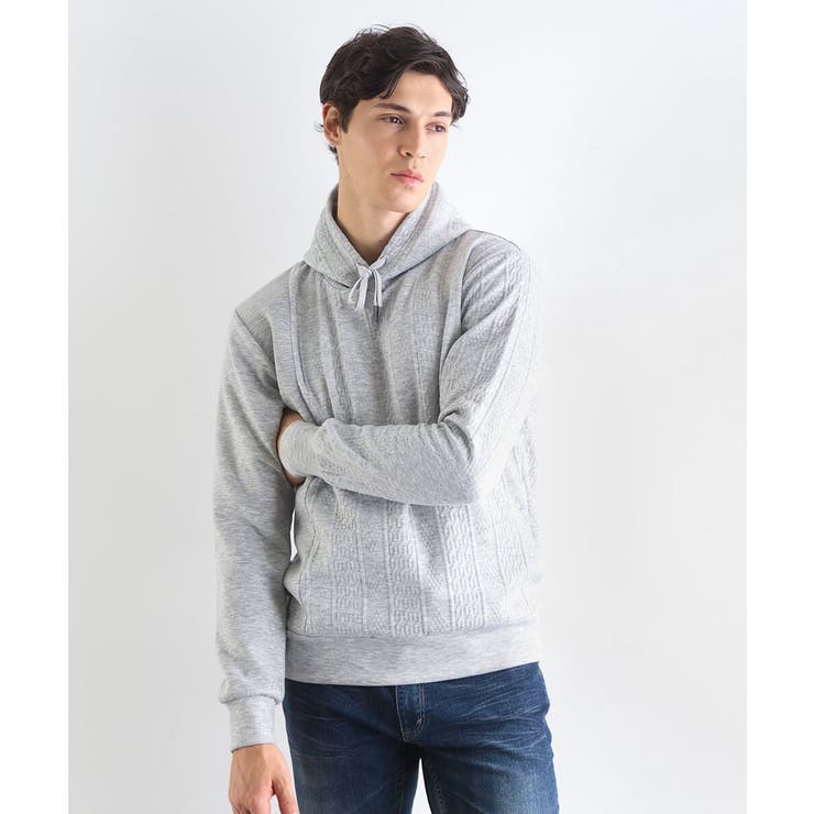 ライトグレー | ケーブルニットコンビパーカー | MK MICHEL KLEIN homme