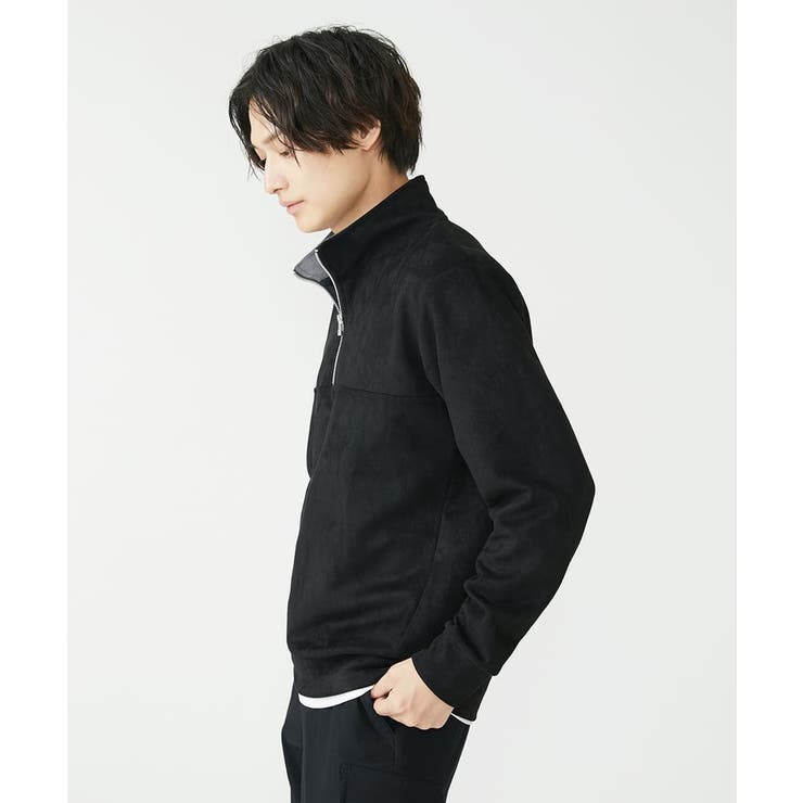 ブラック(94) | ハーフジップスエード | MK MICHEL KLEIN homme