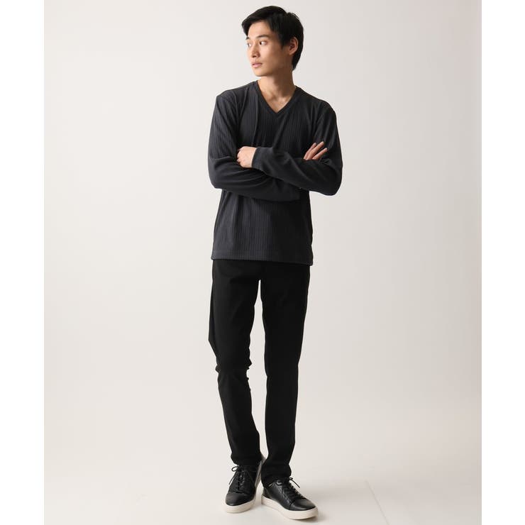 【洗える】Vネックストライプカットソー | MK MICHEL KLEIN homme | 詳細画像6 