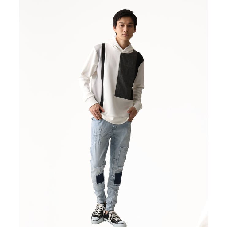 グレンチェックブロック切替パーカー | MK MICHEL KLEIN homme | 詳細画像12 