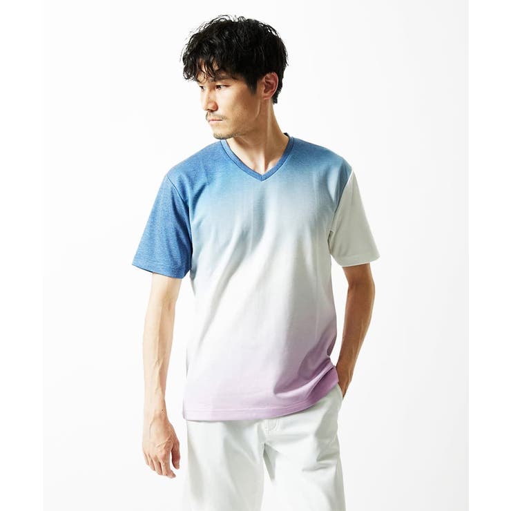 ネイビー | グラデーションカットソー | MK MICHEL KLEIN homme