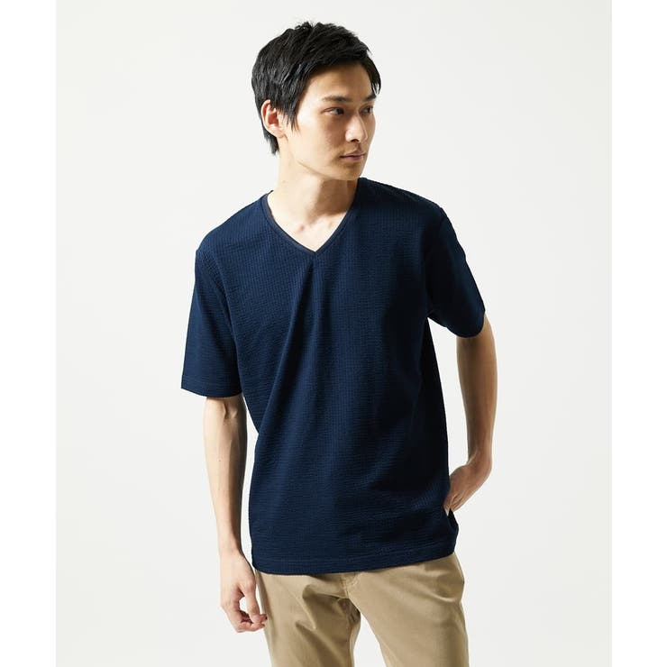 【洗える・サッカー素材】Vネックカットソー | MK MICHEL KLEIN homme | 詳細画像11 