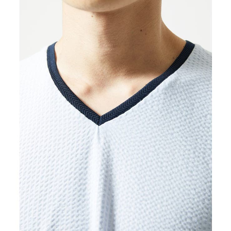 【洗える・サッカー素材】Vネックカットソー | MK MICHEL KLEIN homme | 詳細画像4 