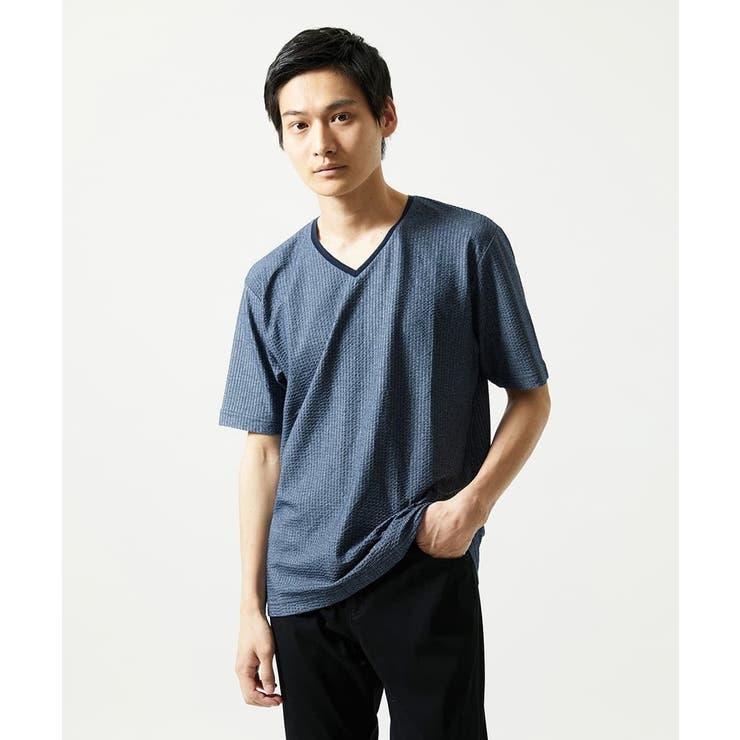 【洗える・サッカー素材】Vネックカットソー | MK MICHEL KLEIN homme | 詳細画像8 