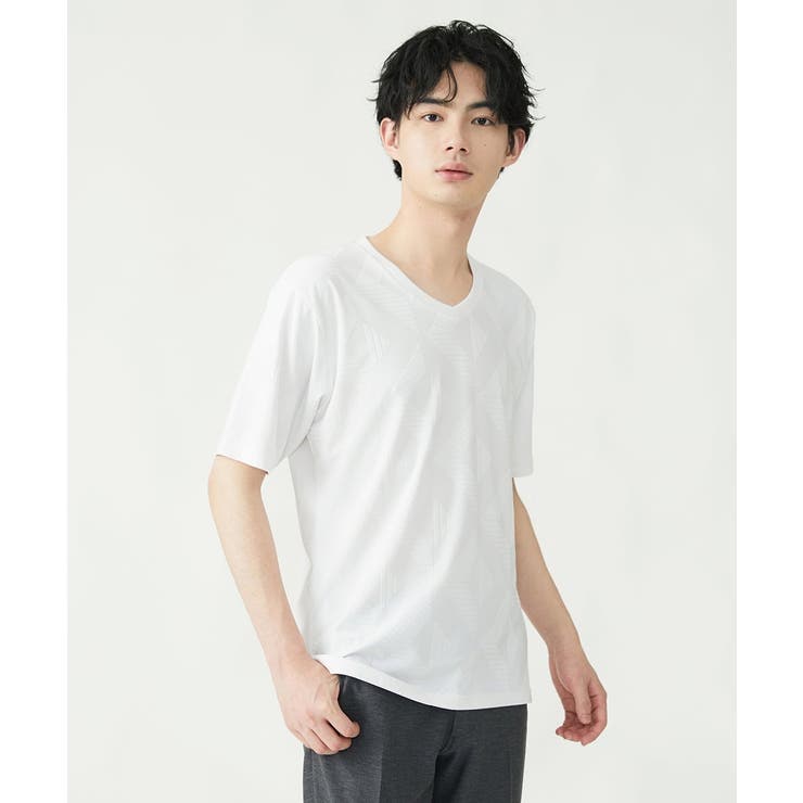 ホワイト(90) | ジャガードカットソー | MK MICHEL KLEIN homme