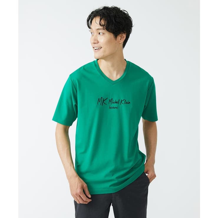 グリーン(35) | ブランドロゴカットソー / シルキーテンジク | MK MICHEL KLEIN homme