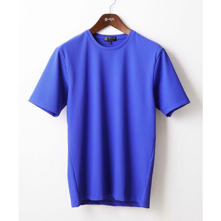 ブルー | テレコクルーネックカットソー | MK MICHEL KLEIN homme