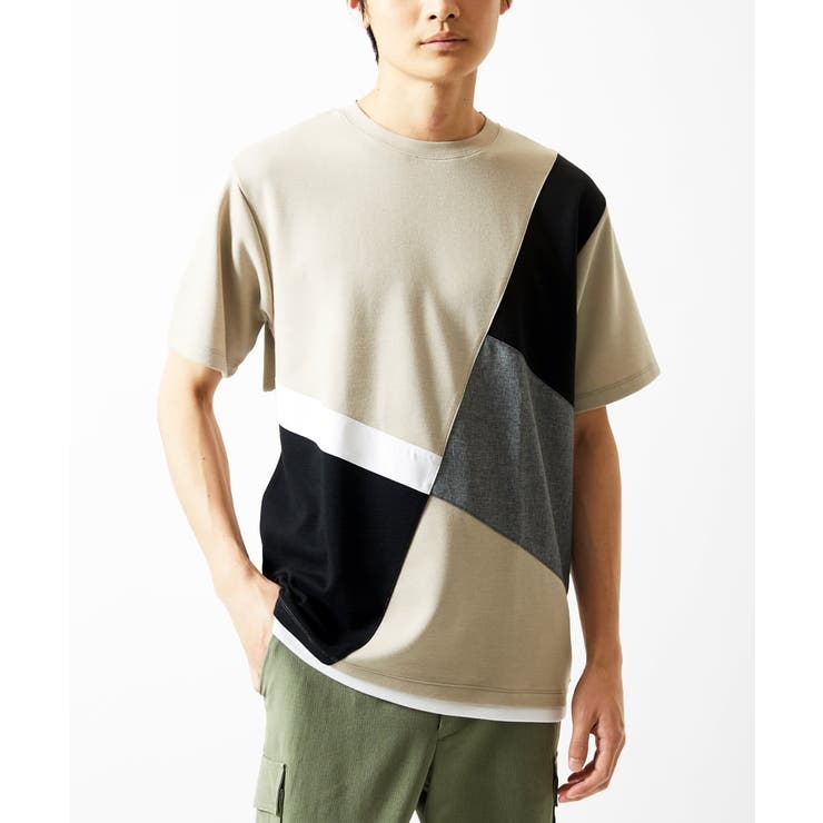 アイボリー | 【接触冷感】COOLタッチブロックTシャツ | MK MICHEL KLEIN homme