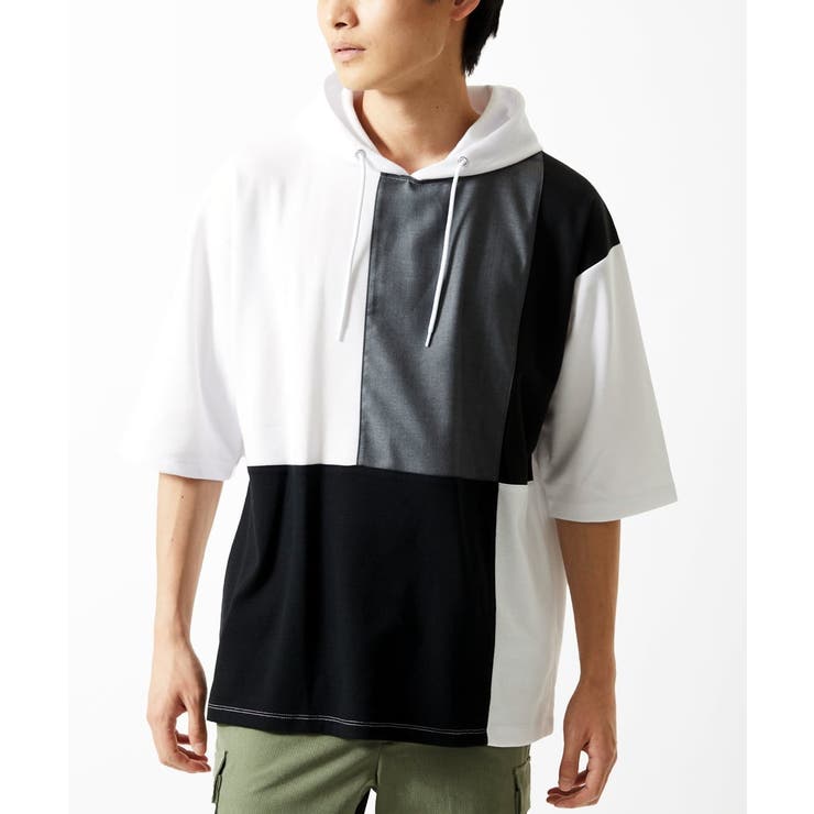 ホワイト | 【接触冷感】COOLタッチブロックプルオーバーパーカー | MK MICHEL KLEIN homme