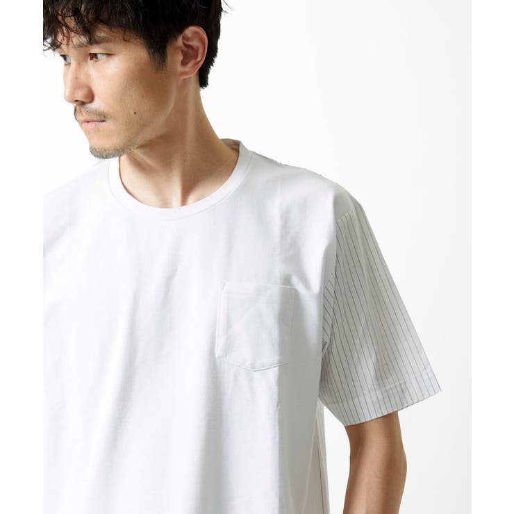 ライトグレー | 【洗える】ドッキングデザインカットソー | MK MICHEL KLEIN homme