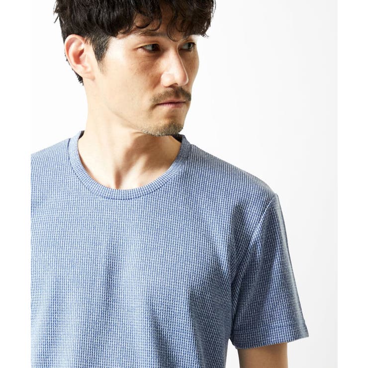 ブルー | 【洗える】ワッフルカットソー | MK MICHEL KLEIN homme