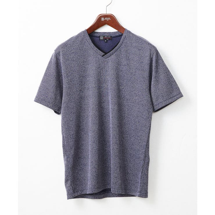 ON/OFF対応】VネックTシャツ/メランジワッフル[品番：ITKW0018591]｜MK 