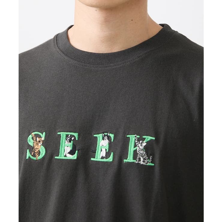 ユニセックスで着られる】Tシャツ/HIDE&SEEKアニマル刺繍[品番