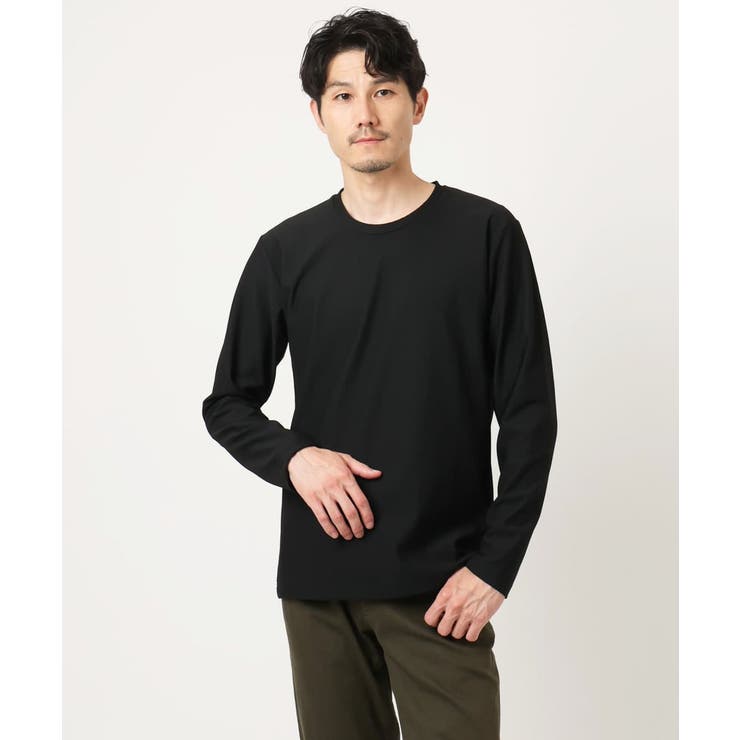 ブラック | 【洗える】ストライプテレコクルーネックカットソー | MK MICHEL KLEIN homme