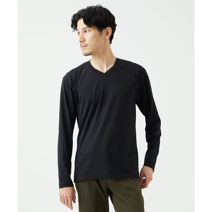 ブラック | 【接触冷感】ブライトシャドーストライプカットソー | MK MICHEL KLEIN homme