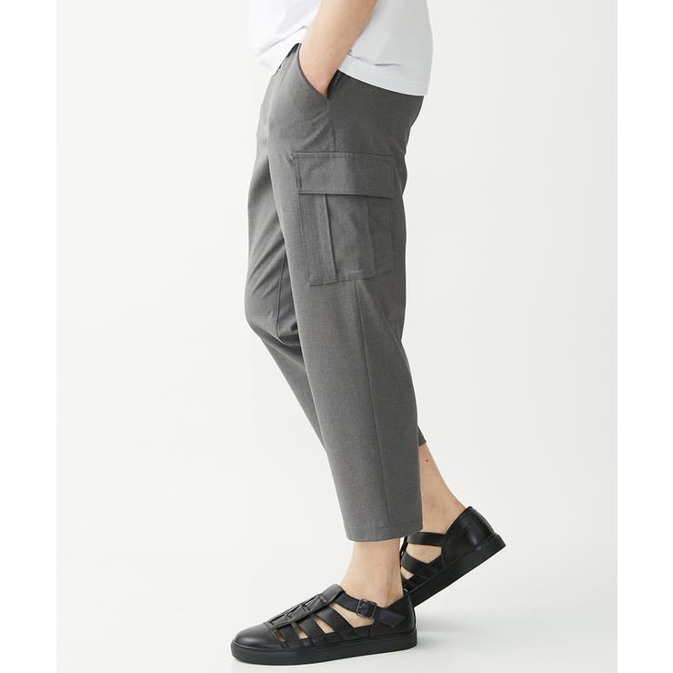 グレー | クロップドカーゴパンツ シャリポリストレッチ | MK MICHEL KLEIN homme