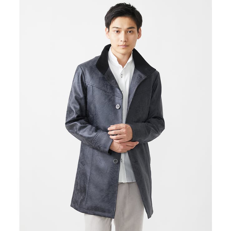 スタンドコート/TECレザージャージ | MK MICHEL KLEIN homme | 詳細画像2 