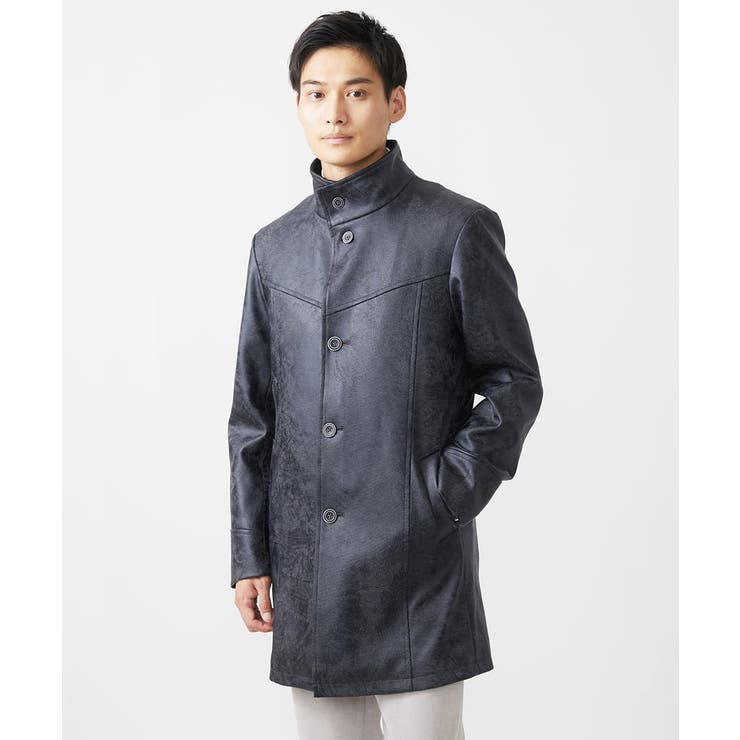 スタンドコート/TECレザージャージ | MK MICHEL KLEIN homme | 詳細画像3 