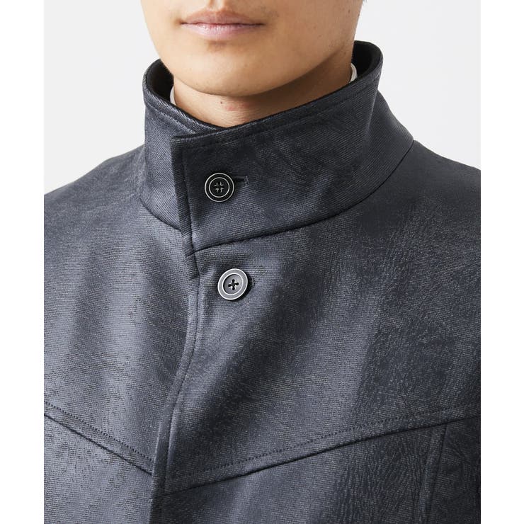 スタンドコート/TECレザージャージ | MK MICHEL KLEIN homme | 詳細画像6 