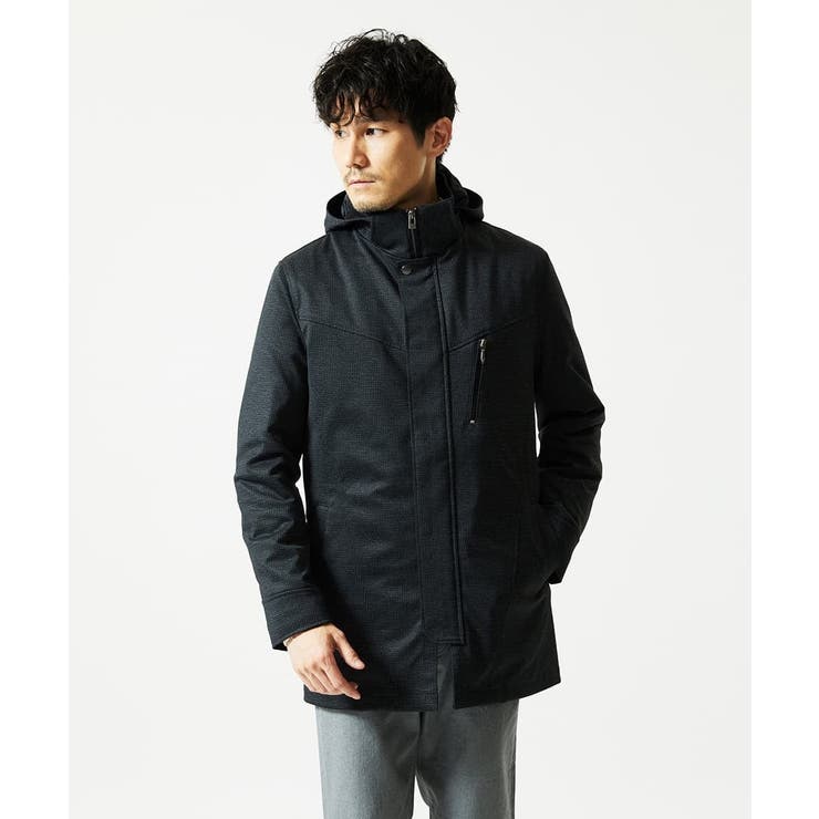 【４サイズ/中綿ライナー付/３WAY】フード付きコート / 千鳥柄 | MK MICHEL KLEIN homme | 詳細画像2 