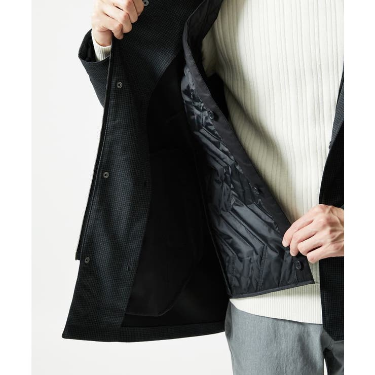 【４サイズ/中綿ライナー付/３WAY】フード付きコート / 千鳥柄 | MK MICHEL KLEIN homme | 詳細画像20 