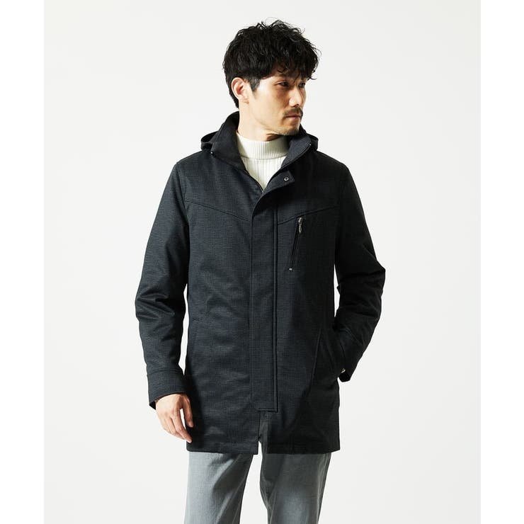 【４サイズ/中綿ライナー付/３WAY】フード付きコート / 千鳥柄 | MK MICHEL KLEIN homme | 詳細画像4 