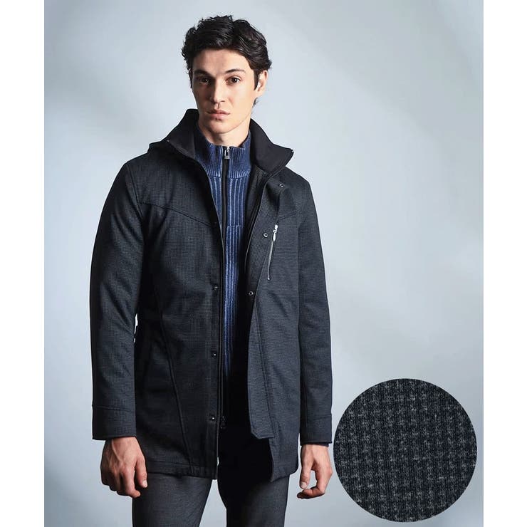 ダークグレー | 【４サイズ/中綿ライナー付/３WAY】フード付きコート / 千鳥柄 | MK MICHEL KLEIN homme