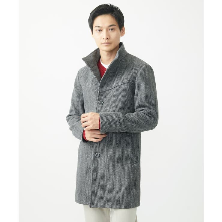 スタンドカラーコート/SILKYヘリンボン | MK MICHEL KLEIN homme | 詳細画像5 