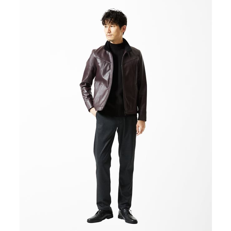 LAMB LEATHER スタンドカラーブルゾン[品番：ITKW0018905]｜MK