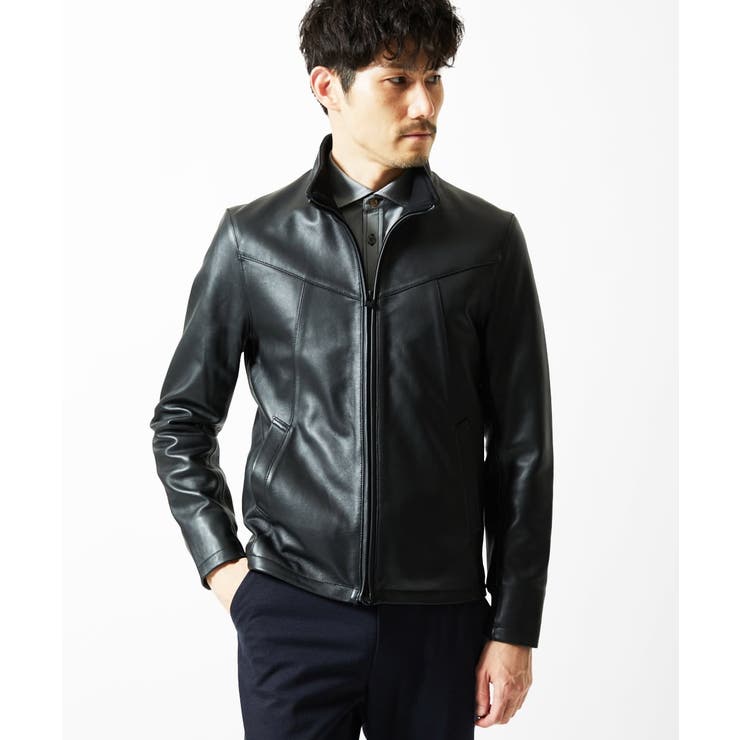 LAMB LEATHER スタンドカラーブルゾン[品番：ITKW0018905]｜MK