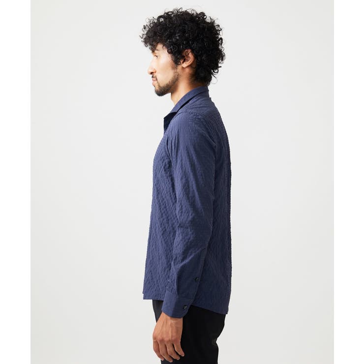 シアーサッカー調長袖シャツ | MICHEL KLEIN HOMME | 詳細画像4 