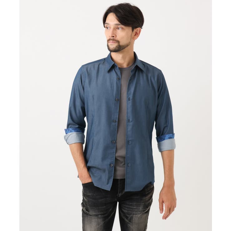 【セットアップ】デニム調長袖シャツ | MICHEL KLEIN HOMME | 詳細画像7 