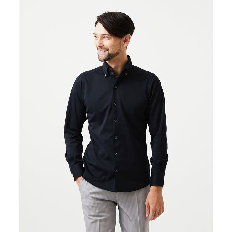 ブラック | 《日本製》ボタンダウン長袖シャツ | MICHEL KLEIN HOMME