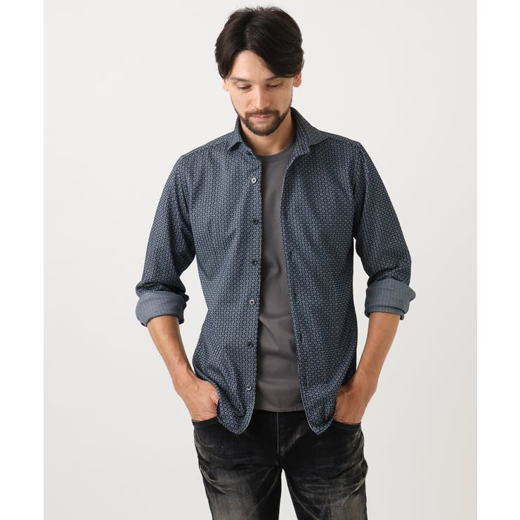 《日本製》ジャガード長袖シャツ | MICHEL KLEIN HOMME | 詳細画像13 