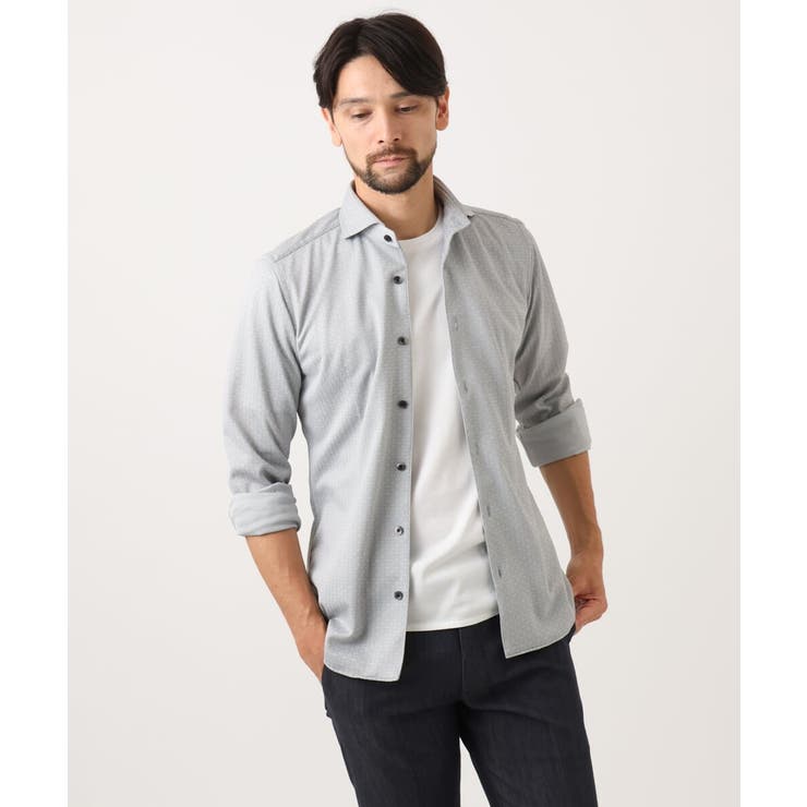 《日本製》ジャガード長袖シャツ | MICHEL KLEIN HOMME | 詳細画像16 