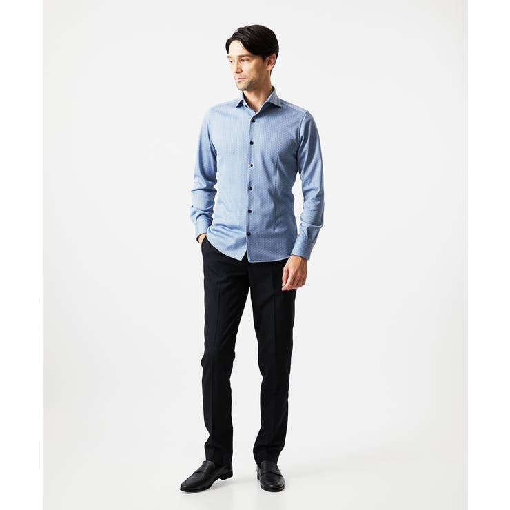 《日本製》ジャガード長袖シャツ | MICHEL KLEIN HOMME | 詳細画像2 