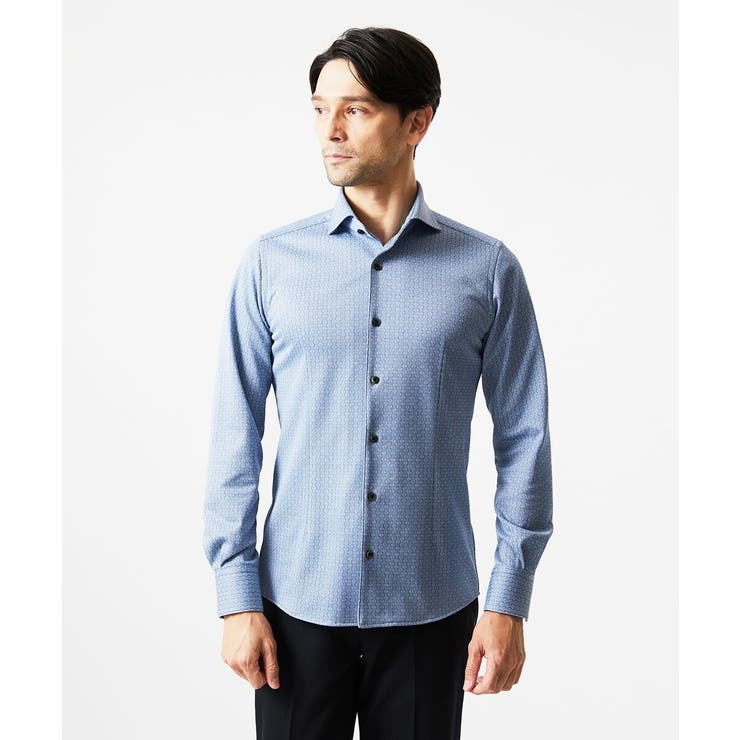 ライトブルー | 《日本製》ジャガード長袖シャツ | MICHEL KLEIN HOMME