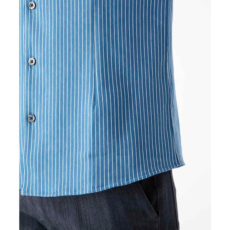 《日本製》ストライプ柄ジャージ長袖シャツ | MICHEL KLEIN HOMME | 詳細画像8 