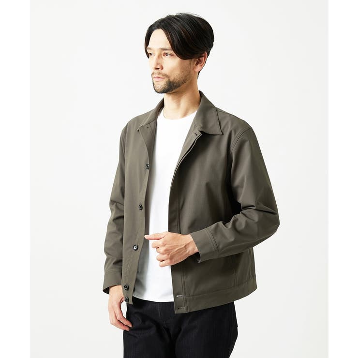 カーキ | 2WAYストレッチシャツブルゾン | MICHEL KLEIN HOMME