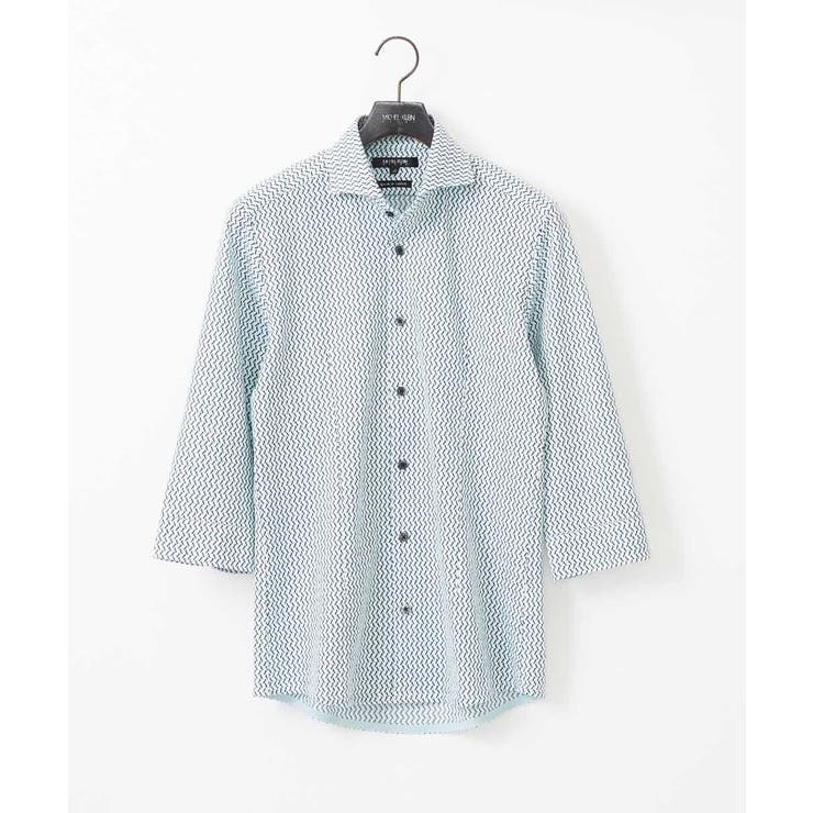 《日本製》ストレッチラッセル七分袖シャツ | MICHEL KLEIN HOMME | 詳細画像1 