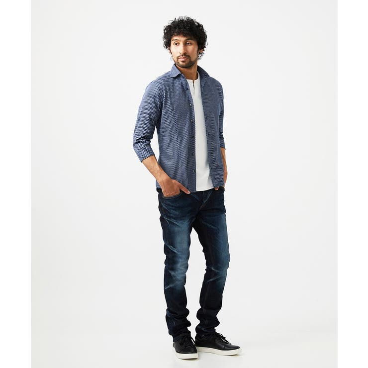 《日本製》ストレッチラッセル七分袖シャツ | MICHEL KLEIN HOMME | 詳細画像18 