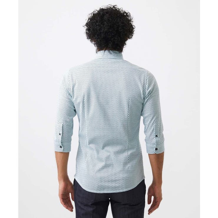 《日本製》ストレッチラッセル七分袖シャツ | MICHEL KLEIN HOMME | 詳細画像7 