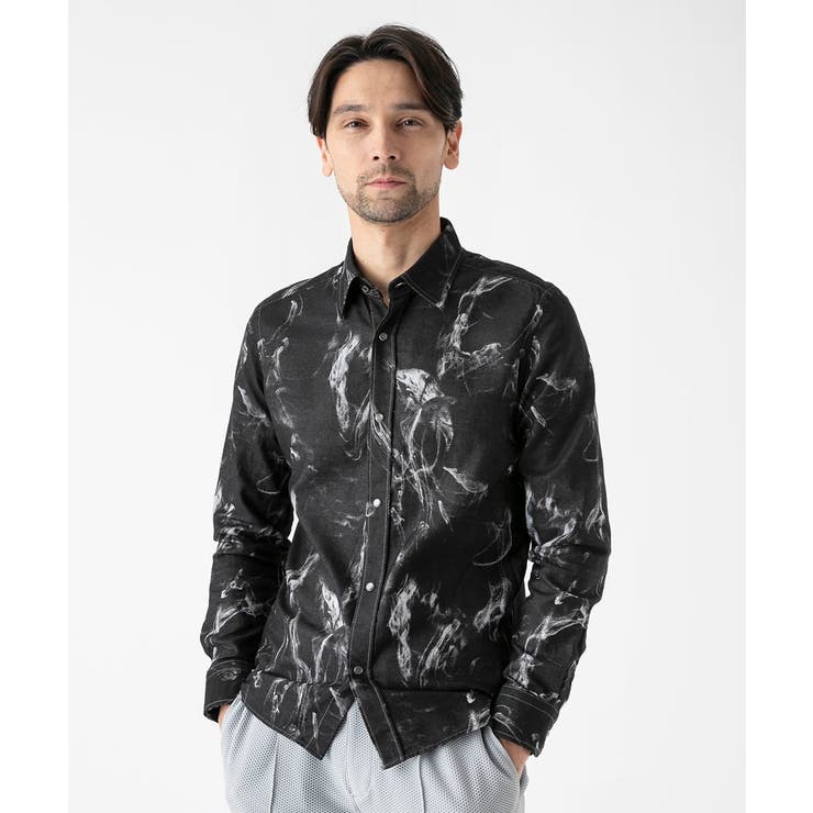 スモーク柄長袖シャツ | MICHEL KLEIN HOMME | 詳細画像2 