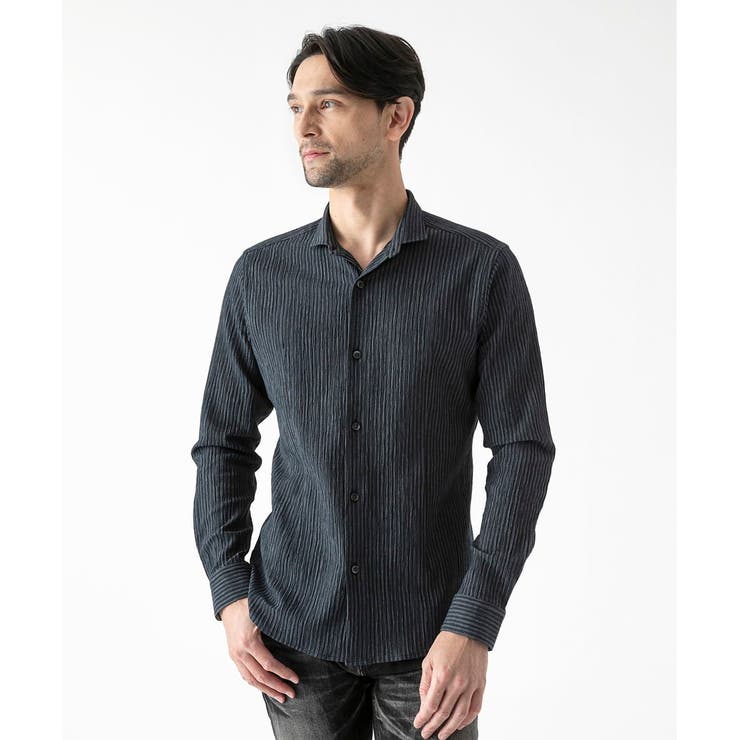 ジャージストライプ長袖シャツ | MICHEL KLEIN HOMME | 詳細画像1 