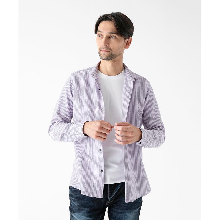 ジャージストライプ長袖シャツ | MICHEL KLEIN HOMME | 詳細画像14 